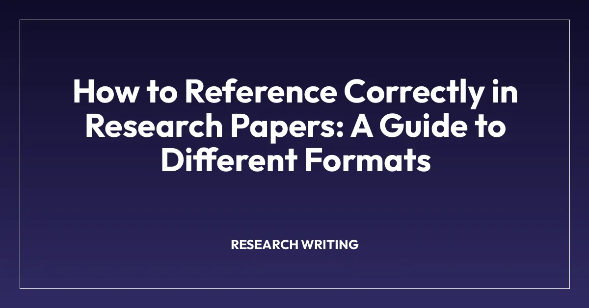 Thesis Reference Rsc Style How to Reference Correctly in Research Papers: A Guide to Different ...