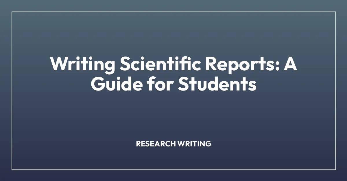 Writing Scientific Reports: A Guide for Students | Hospitality.Institute