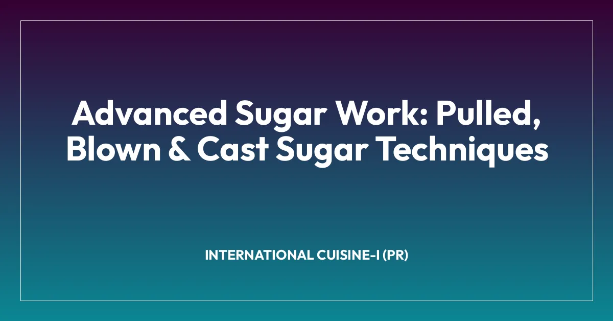 Advanced Sugar Work: Pulled, Blown & Cast Sugar Techniques