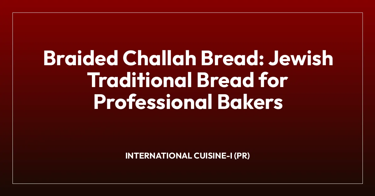 Braided Challah Bread: Jewish Traditional Bread for Professional Bakers