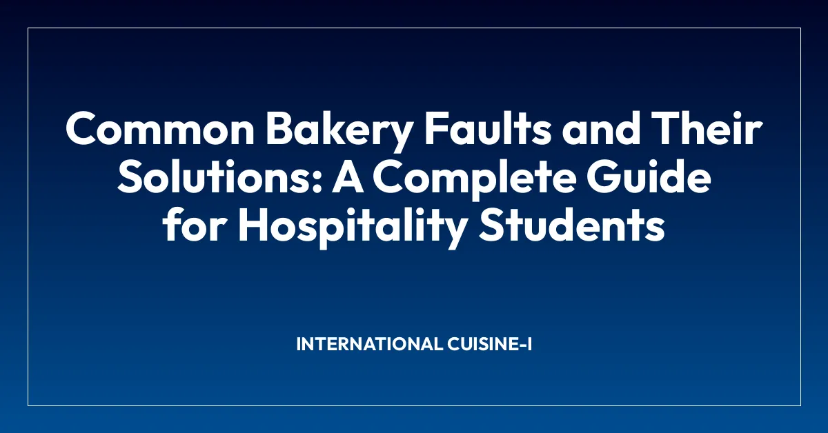 Common Bakery Faults and Their Solutions: A Complete Guide for ...