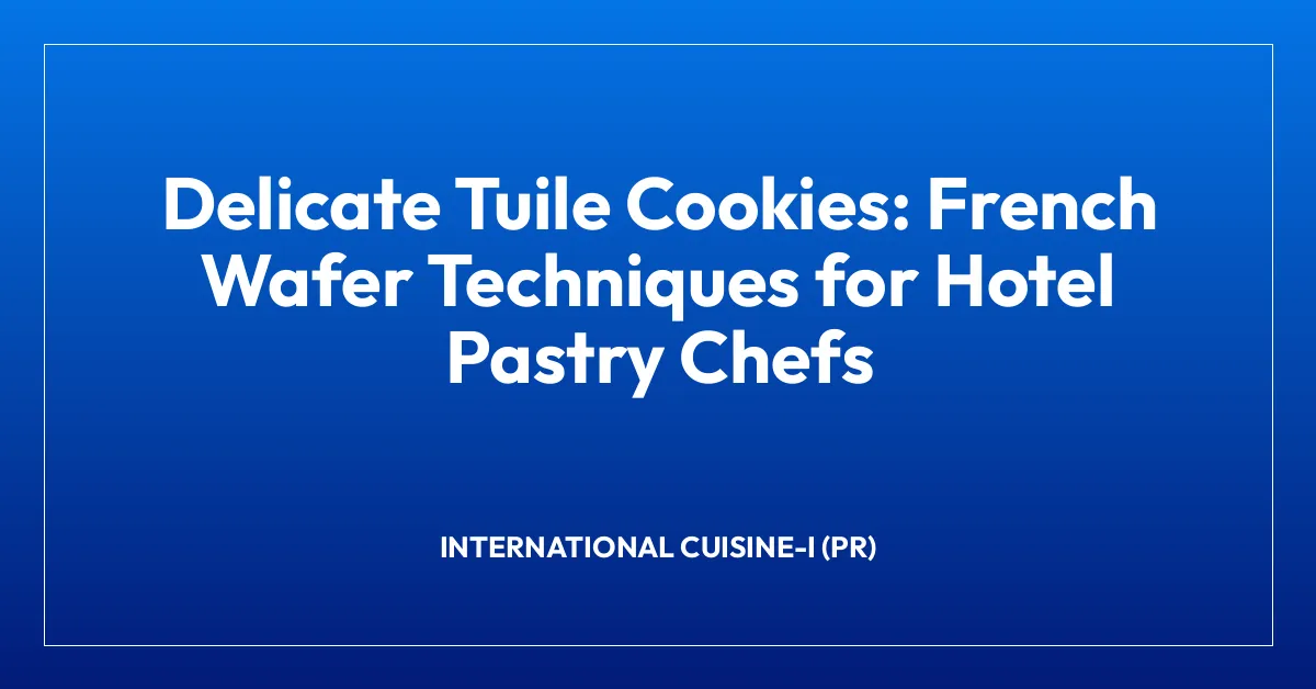 Delicate Tuile Cookies: French Wafer Techniques for Hotel Pastry Chefs