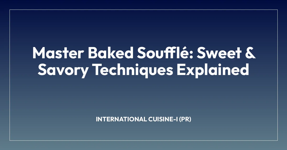 Master Baked Soufflรฉ: Sweet & Savory Techniques Explained
