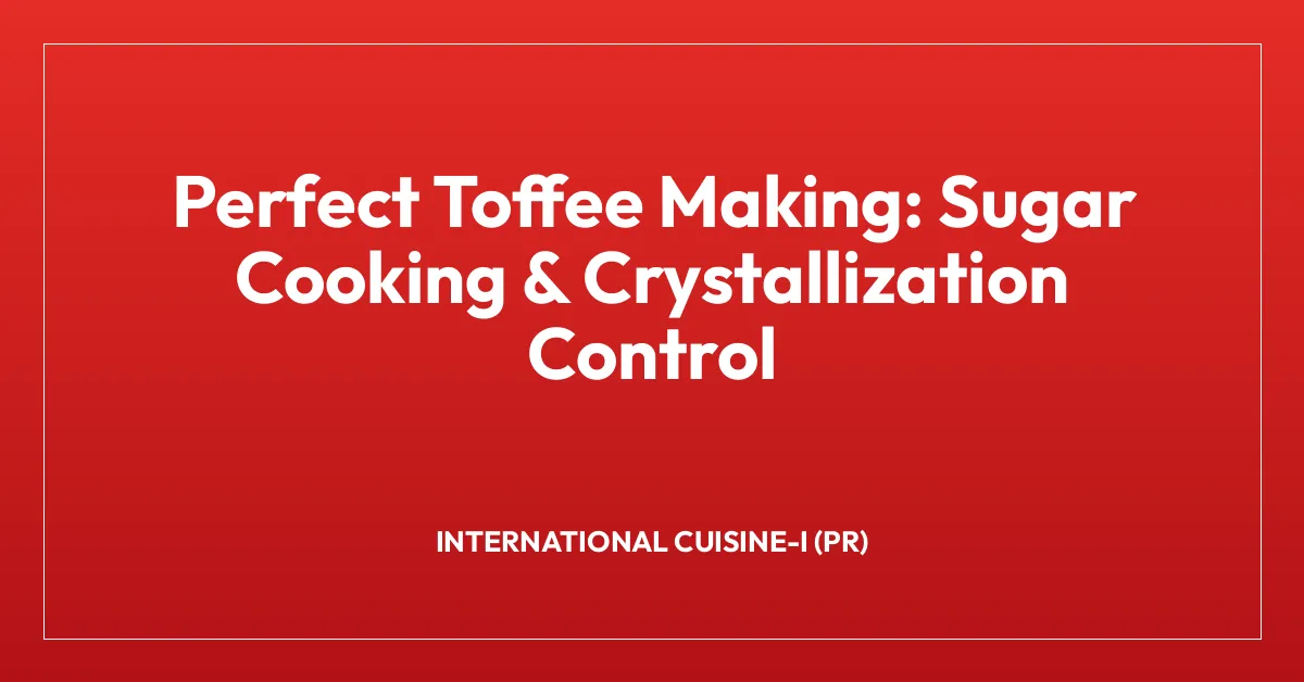 Perfect Toffee Making: Sugar Cooking & Crystallization Control