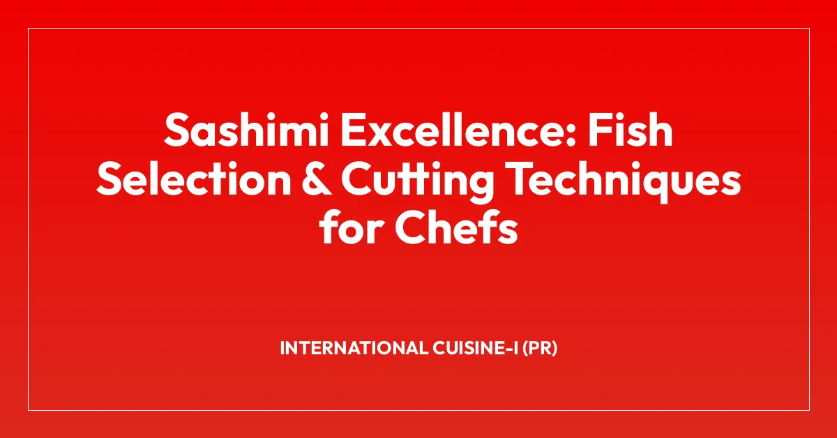 Sashimi Excellence: Fish Selection & Cutting Techniques for Chefs