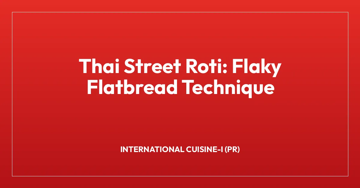 Thai Street Roti: Flaky Flatbread Technique